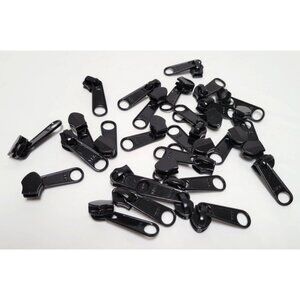 Lot of 29 YKK Black 2-Way Metal Zipper Pulls For Jackets Bags Sewing Crafts